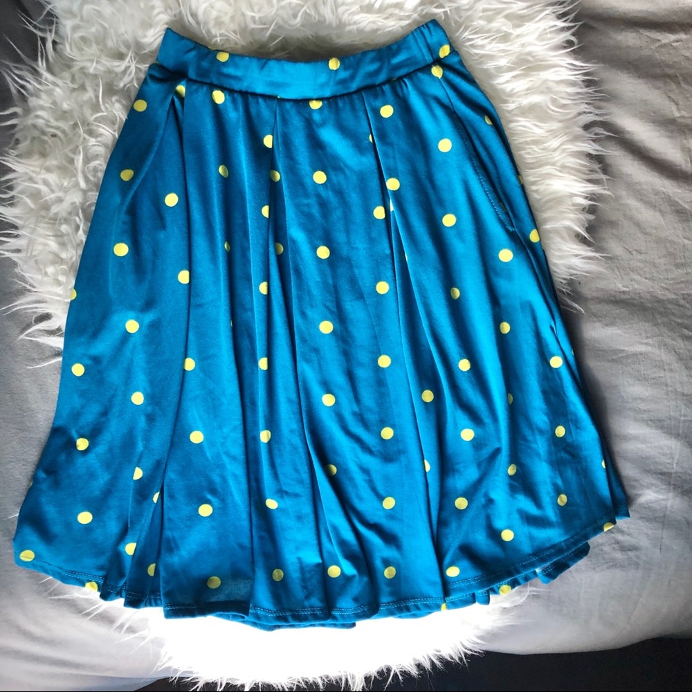 Lularoe Yellow Polka Dot Skirt